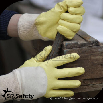 SRSAFETY Bulk cheap safety yellow nitrile coated gloves